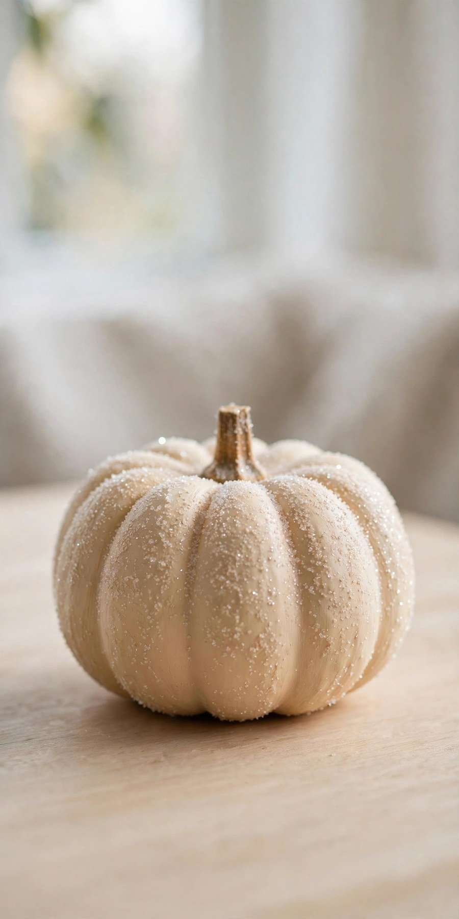 boba pumpkin painting: wintermelon beige pumpkin with sugar sparkle