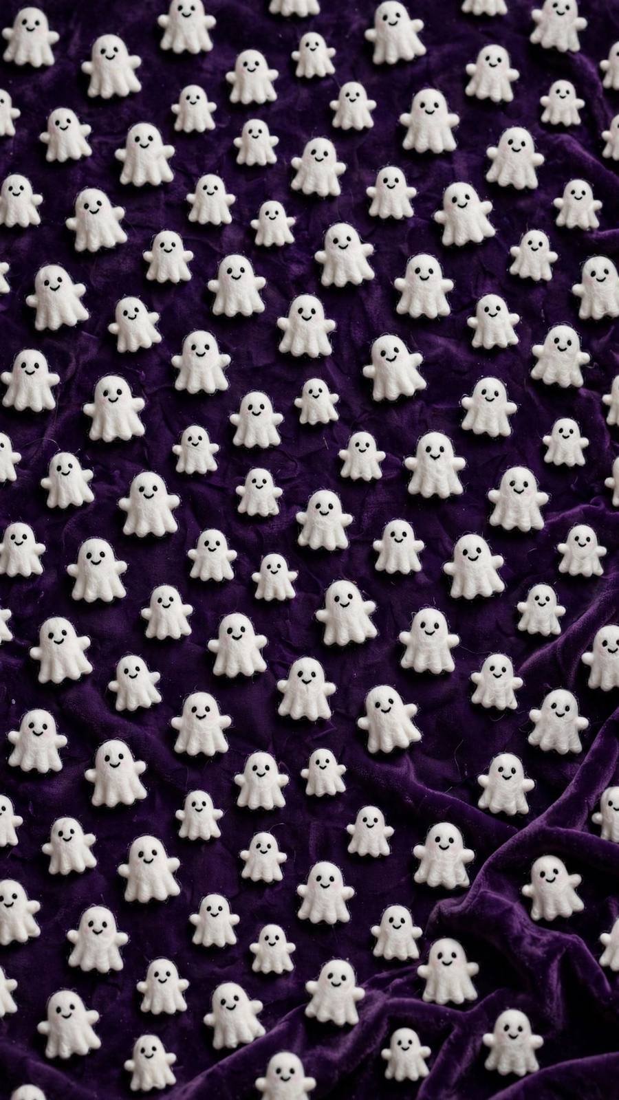 Fall wallpaper ideas: cute ghost pattern on purple