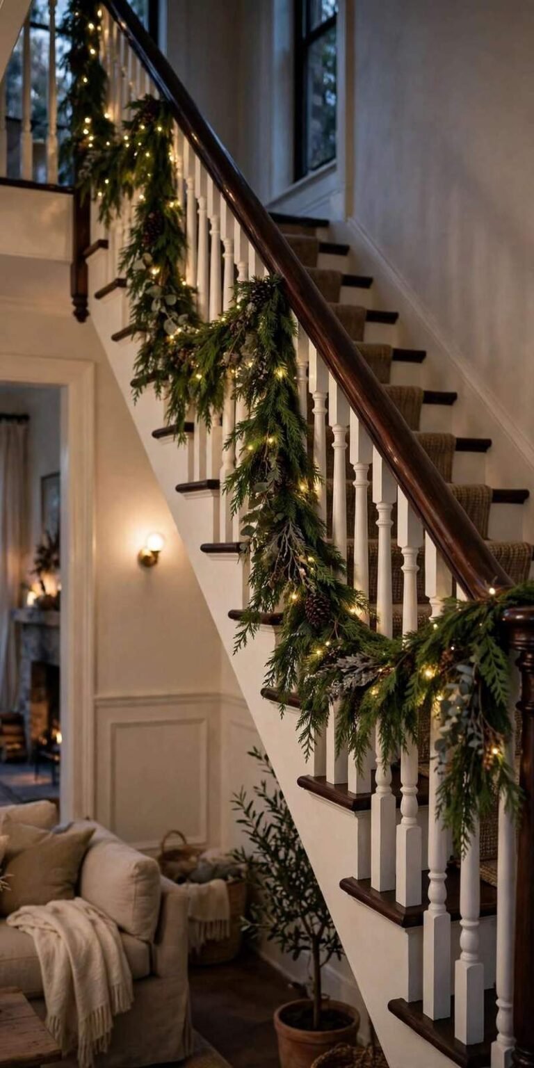 22 Christmas Garland Staircase Ideas