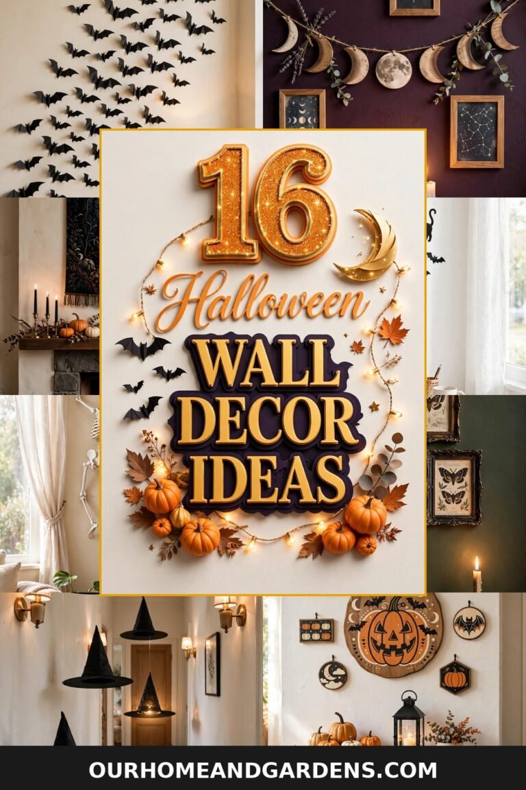 16 Halloween Wall Decor Ideas — photo collage pin graphic with 3D typography
