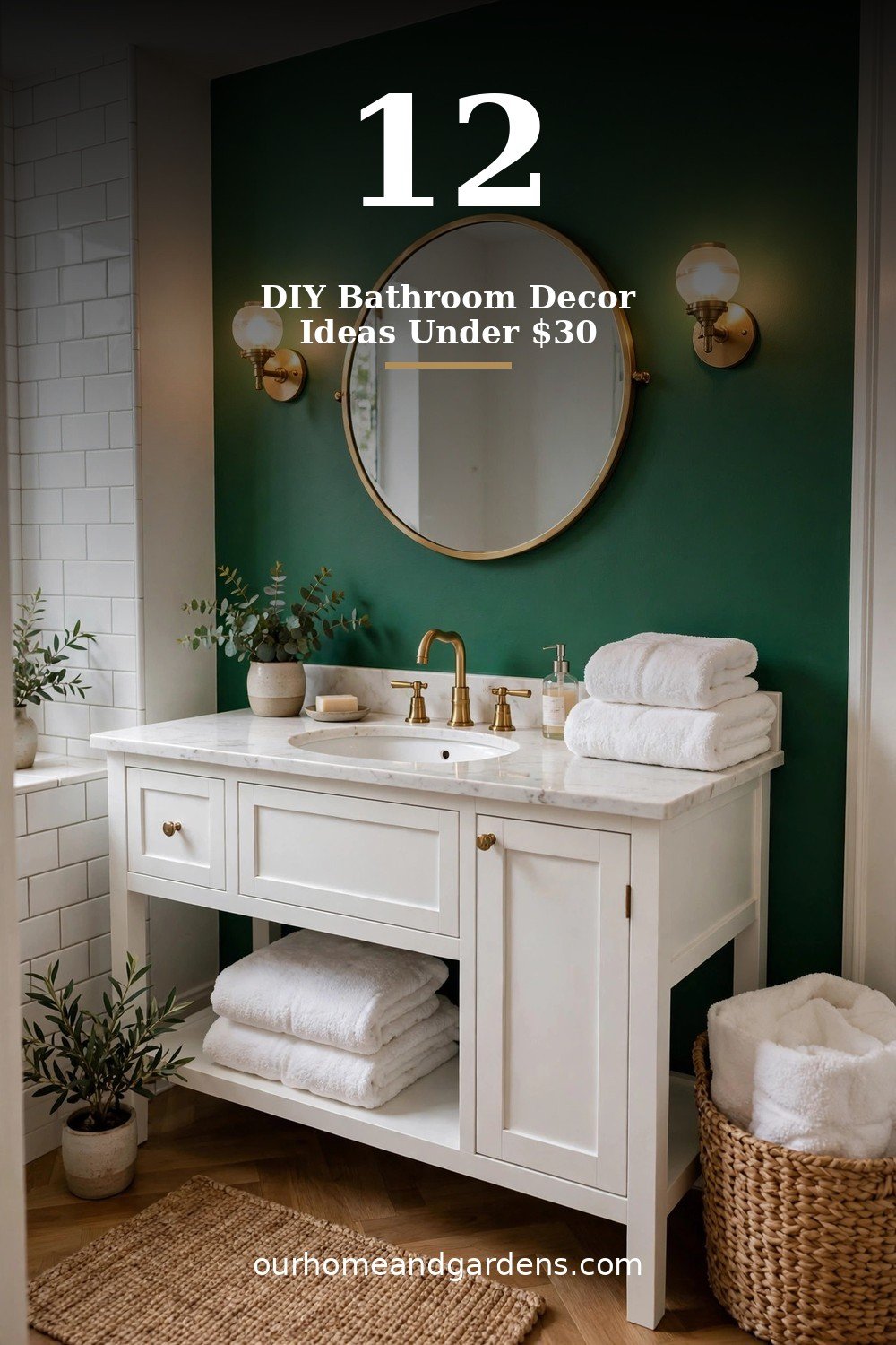 12 DIY Bathroom Decor Ideas Under $30 pin graphic