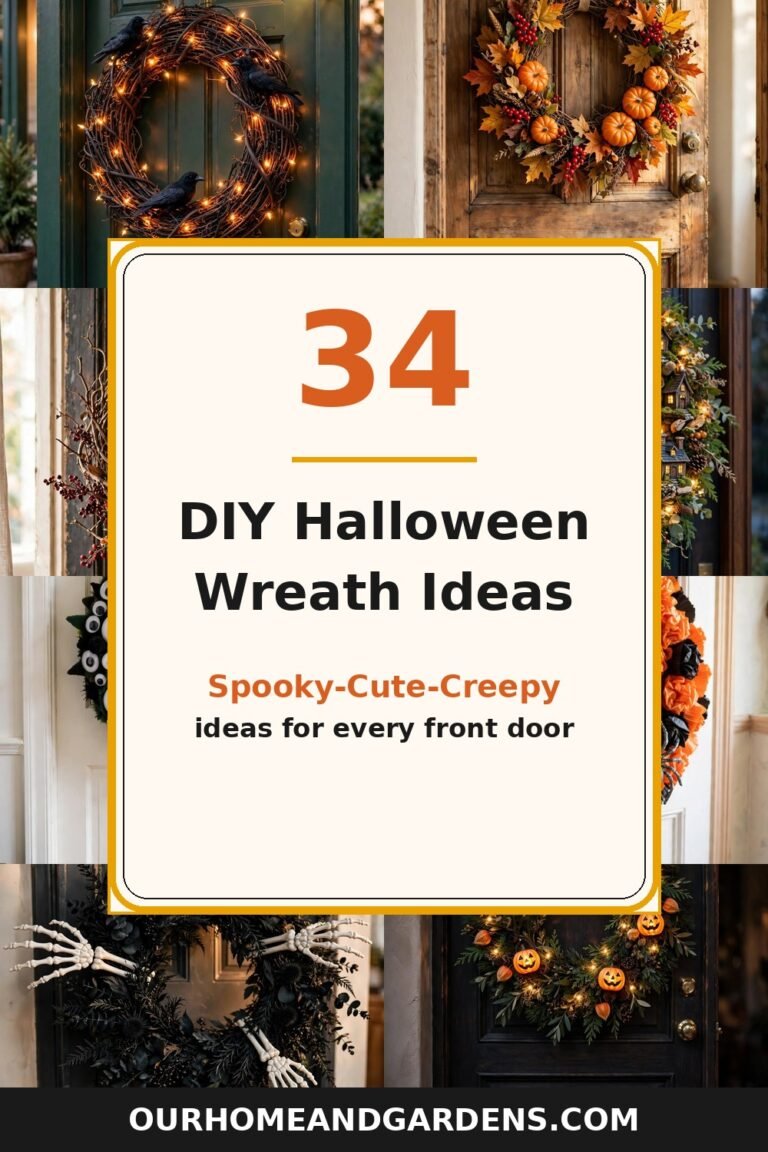 34 DIY Halloween wreath ideas — collage of Halloween wreath photos