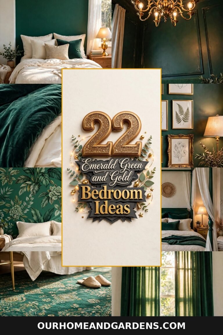 Emerald green and gold bedroom ideas hero graphic
