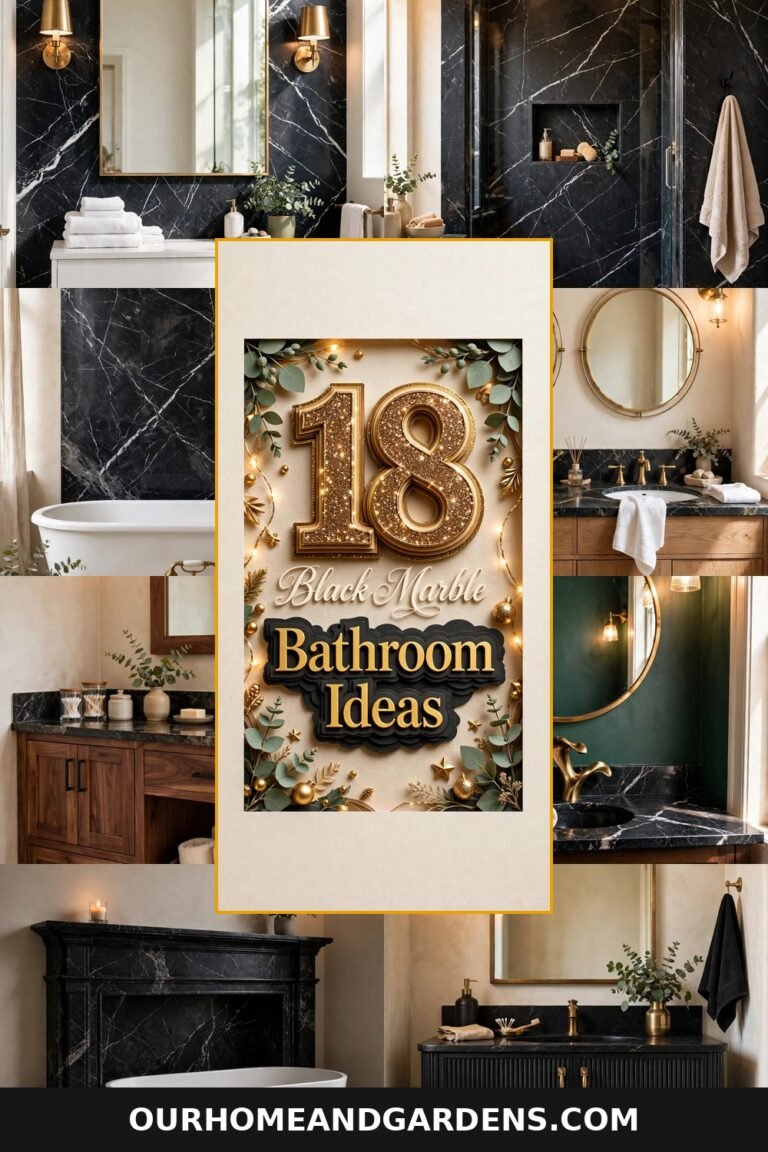 Black marble bathroom ideas — 18 stunning looks collage
