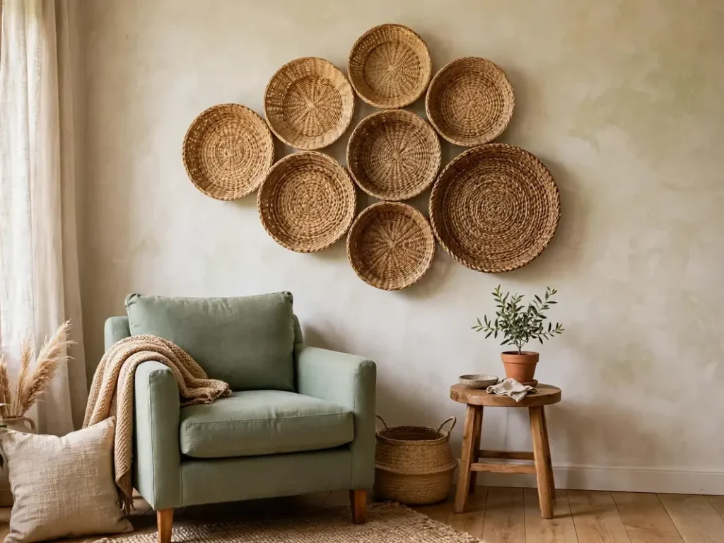 Woven basket wall decor — home decor ideas for 2026 trends