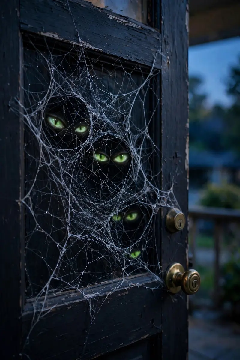 Glowing Eyes Peeking from the Door