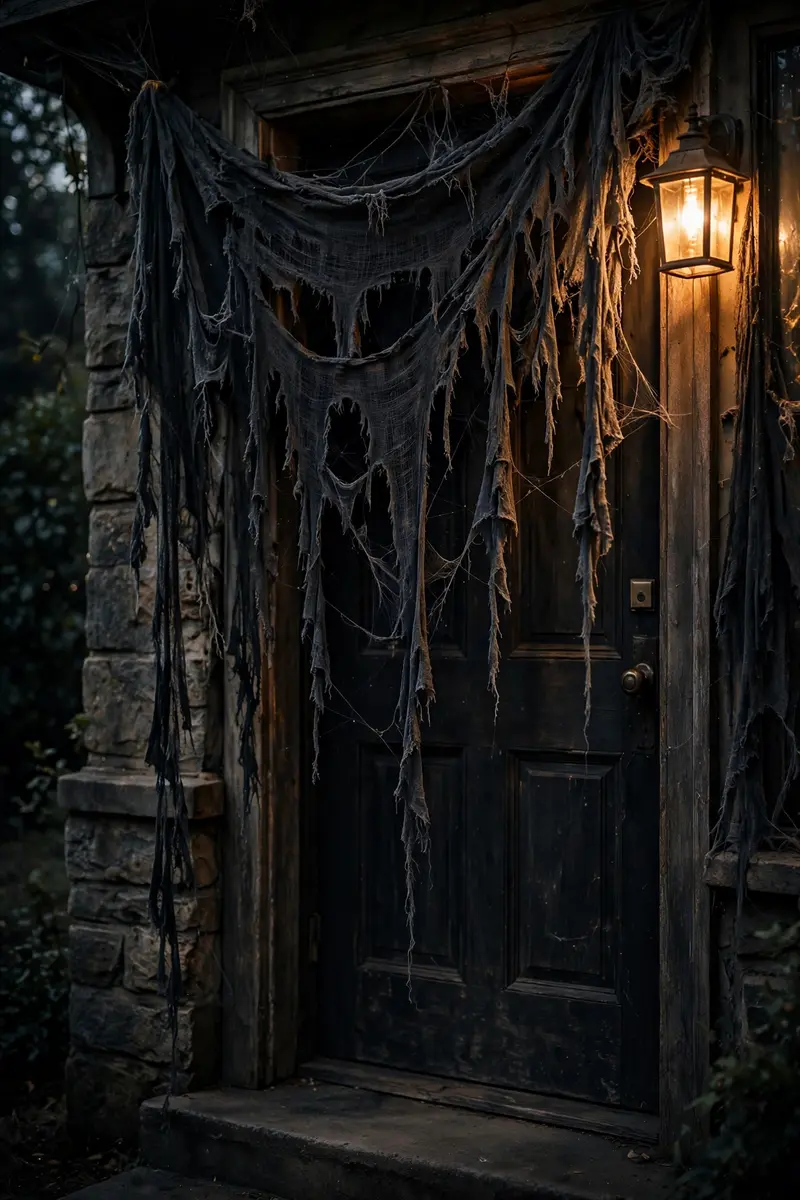 Creepy Tattered Cloth Door Drape