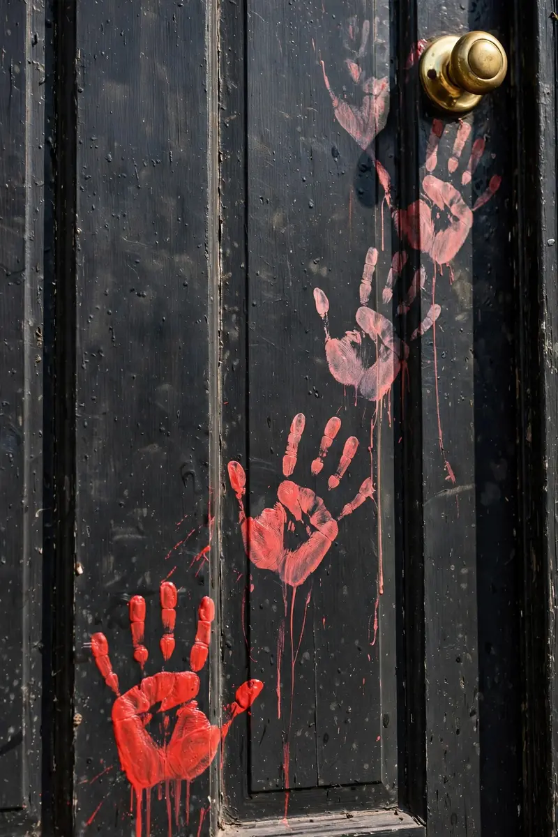 Bloody Handprint Door