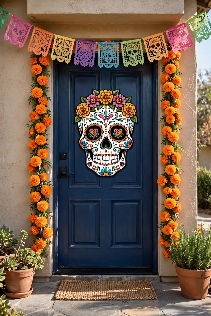 Day of the Dead Sugar Skull Door