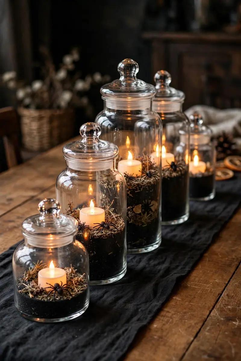 Apothecary Jar Lanterns with Flickering LEDs