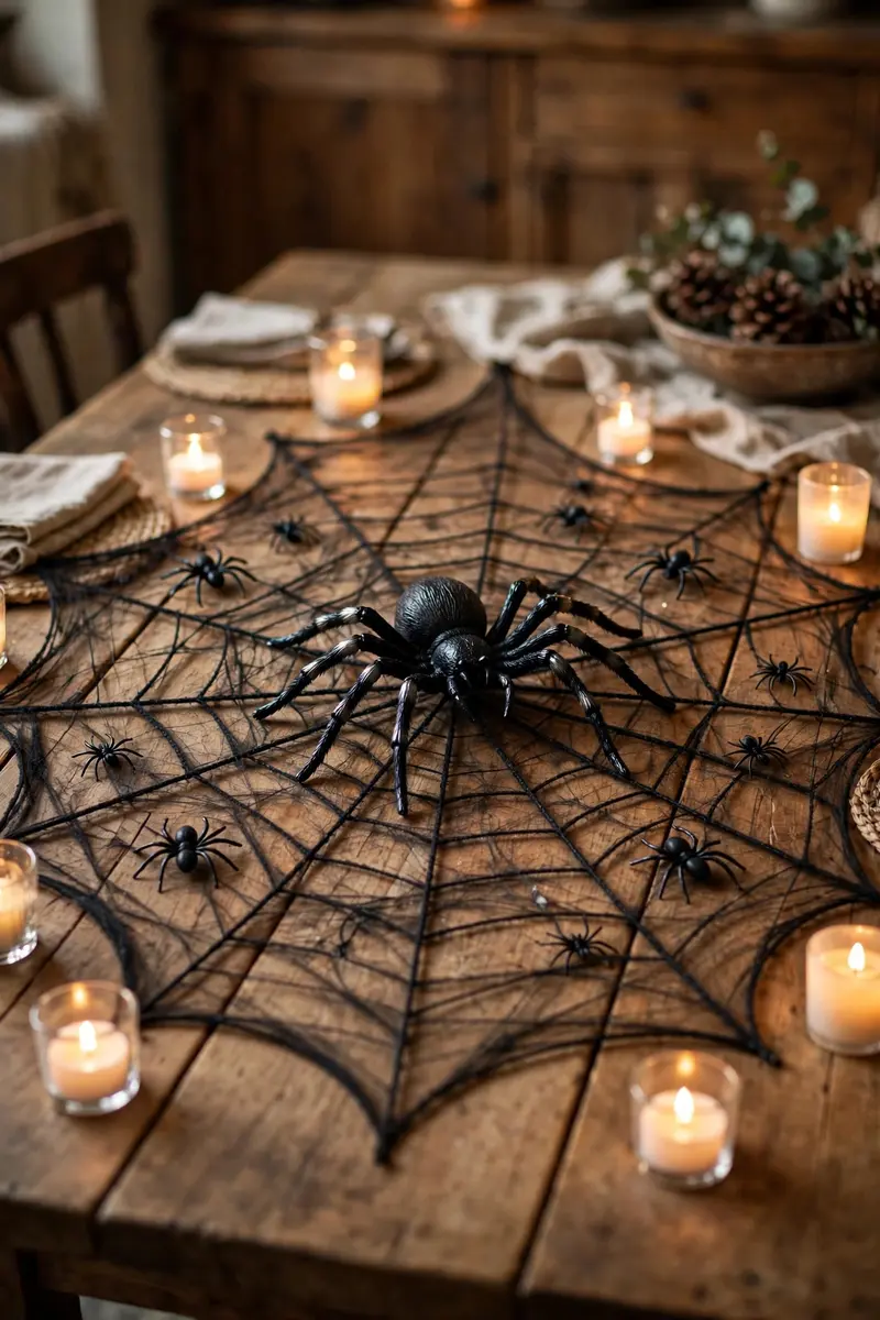 Spiderweb Runner with Creepy Crawlers