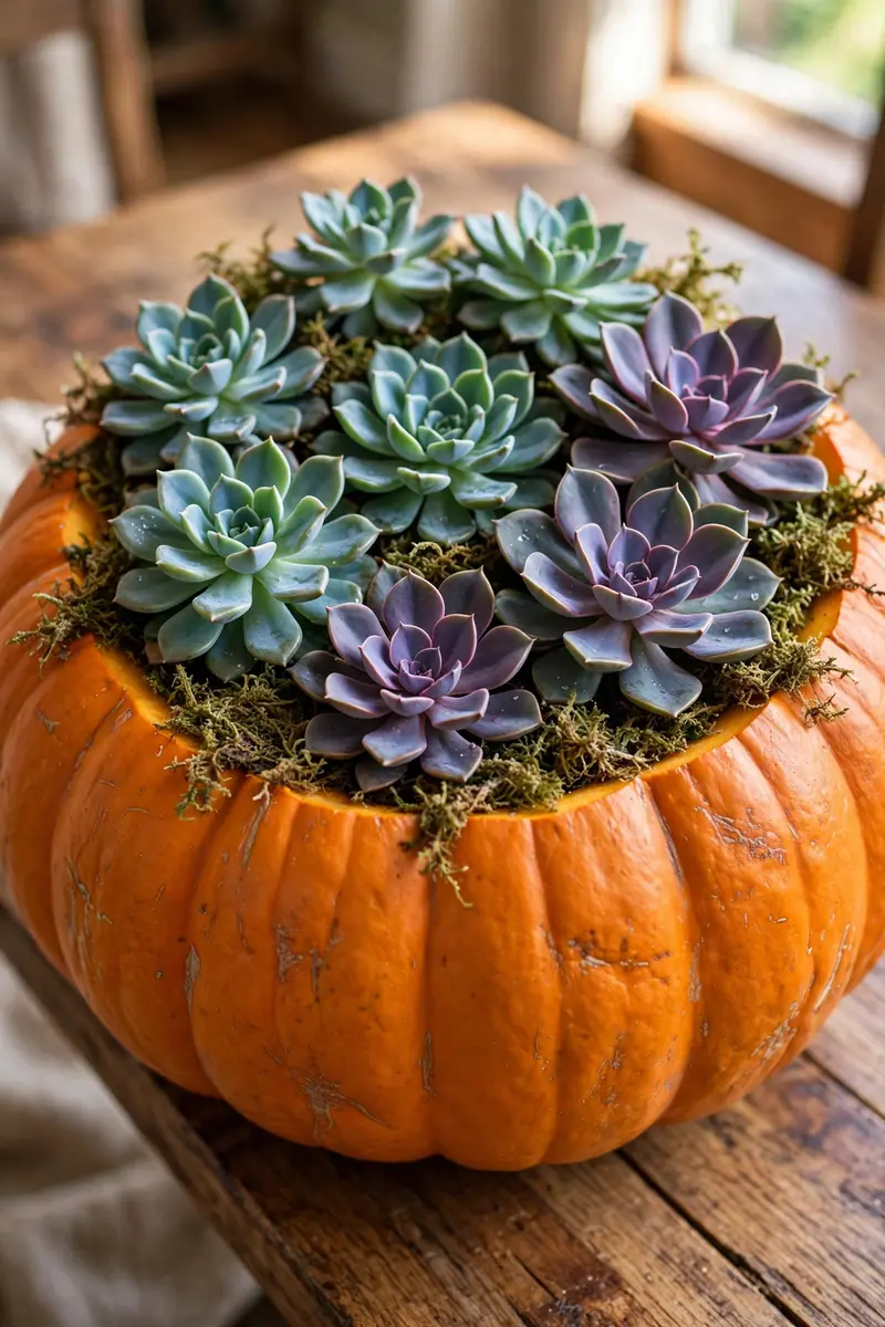 Pumpkin Succulent Planter Centerpiece