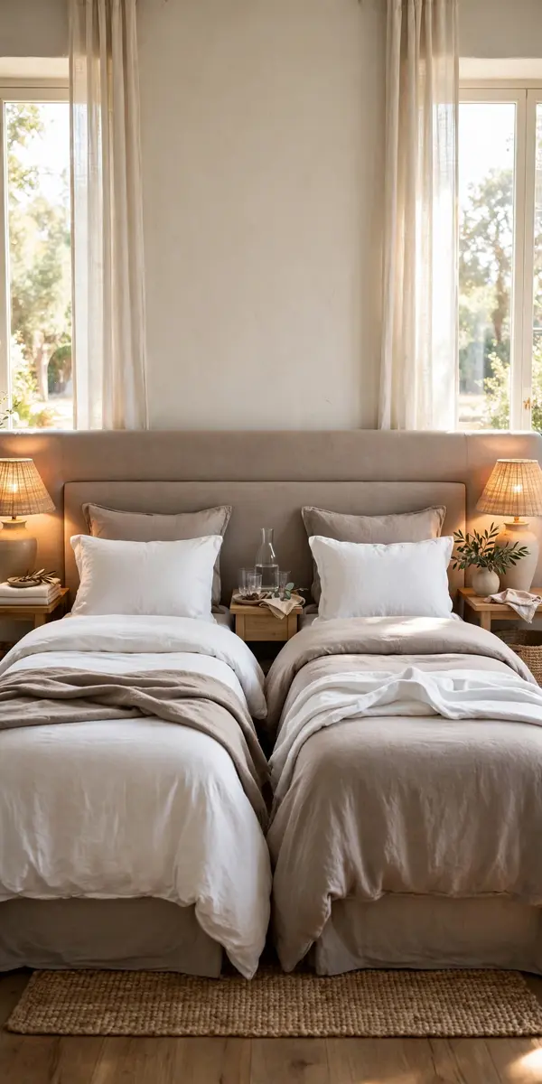Twin XL beds for couples in a bedroom